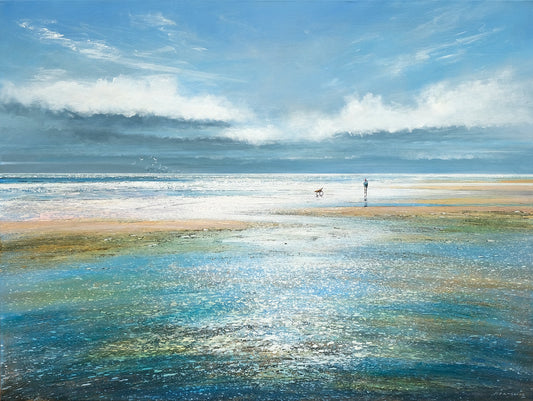 A Breezy Day, Sheringham Beach Painting by Michael Sanders