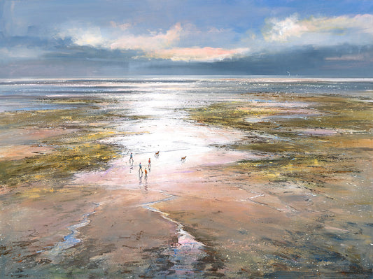 A Winter's Walk, Sheringham Beach Painting by Michael Sanders