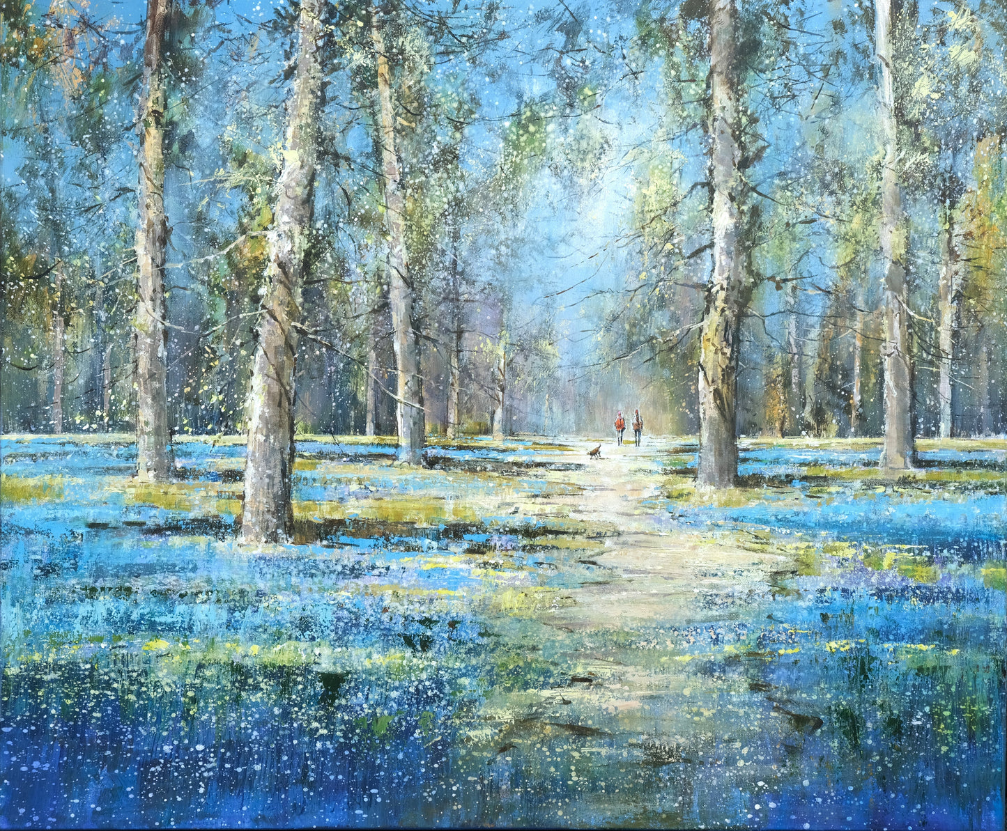 Amongst the Bluebells Painting by Michael Sanders