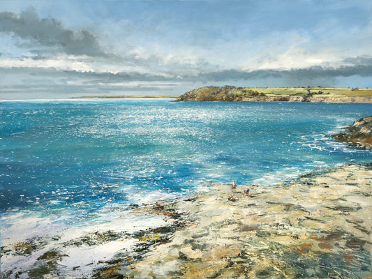 Cornish Headland Painting by Michael Sanders