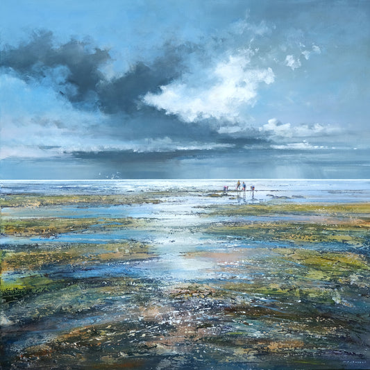 Down by the Rockpools Painting by Michael Sanders