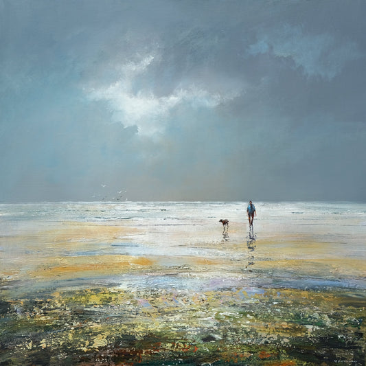 One Man and his Dog Painting by Michael Sanders